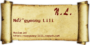 Négyessy Lili névjegykártya