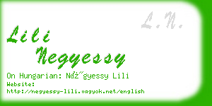 lili negyessy business card